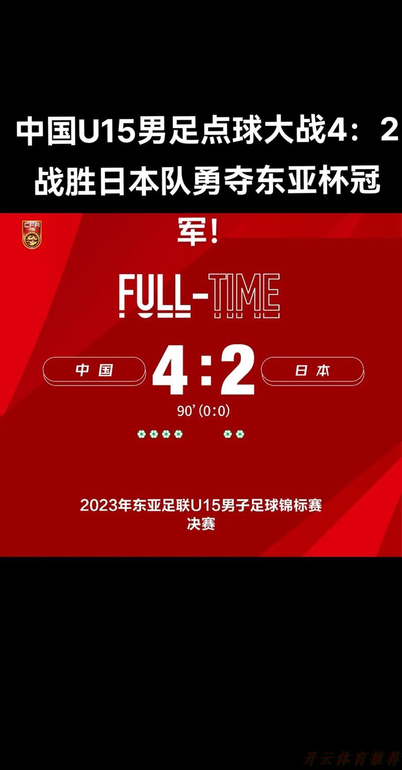 开云官方网站：夺冠！中国队战胜日本队收获东亚足联U15男子足球锦标赛冠军